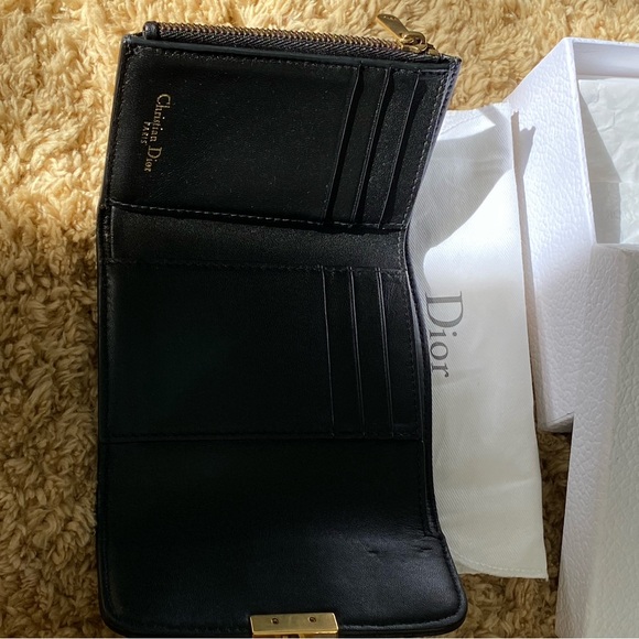 NEW Dior Black Cannage Dior Addict Trifold Wallet - Lambskin Leather Genuine - Picture 8 of 8
